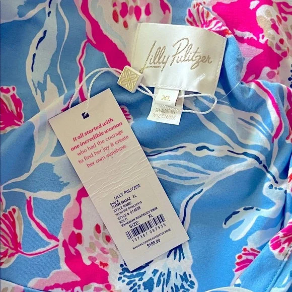 Lilly Pulitzer Helina Midi Dress One Shoulder Bahamian Rhapsody Size XL New - Picture 9 of 15